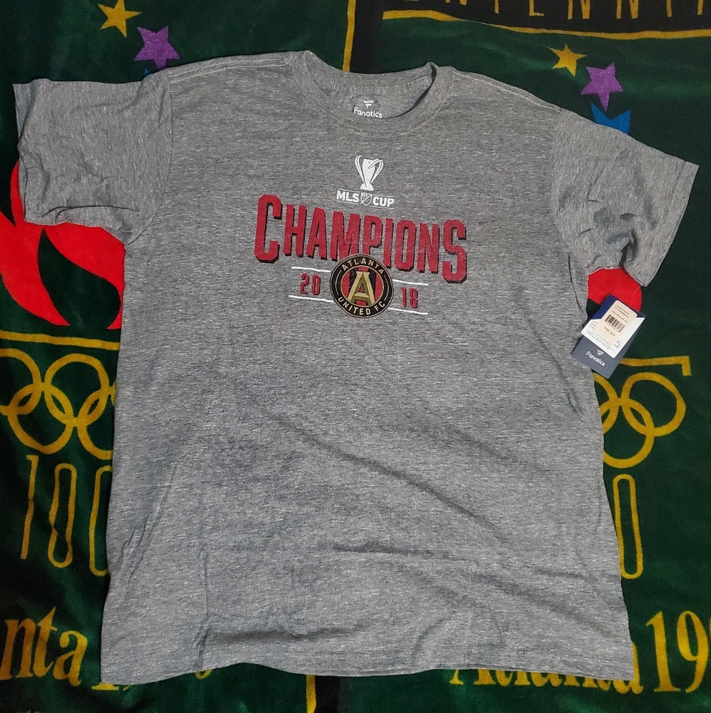 2018 Champions MLS cup Atlanta United throwback tri blend heather grey